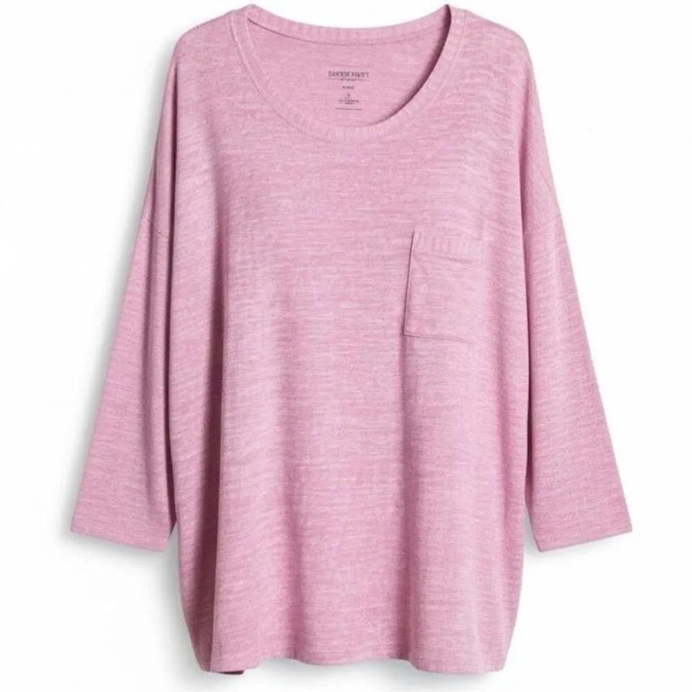 Torrid Super Soft Pink Plush Pocket Tee Relaxed Lounge Sweater Women 4x